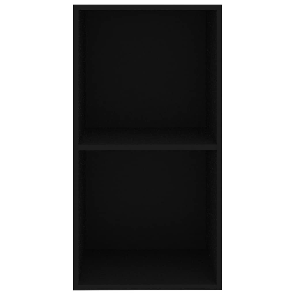 2-Tier Book Cabinet Black 40x30x76.5 cm Engineered Wood