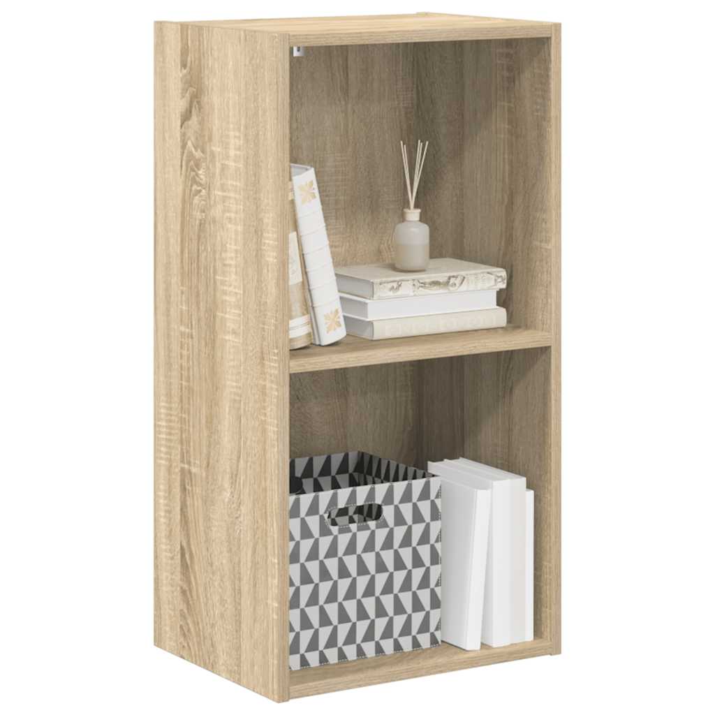 2-Tier Book Cabinet Sonoma Oak 40x30x76.5 cm Engineered Wood