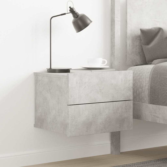 Bedside Cabinet Concrete Grey 40x30x30 cm Engineered Wood