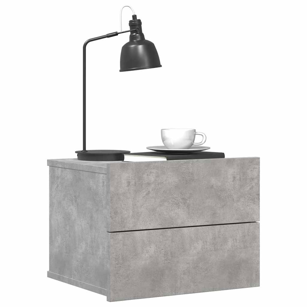 Bedside Cabinets 2 pcs Concrete Grey 40x30x30 cm Engineered Wood
