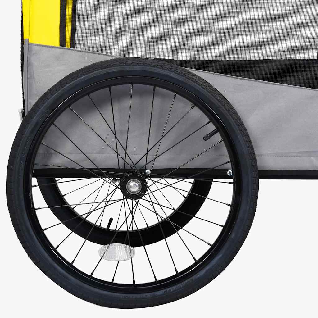 2-in-1 Pet Bike Trailer & Jogging Stroller Yellow and Grey