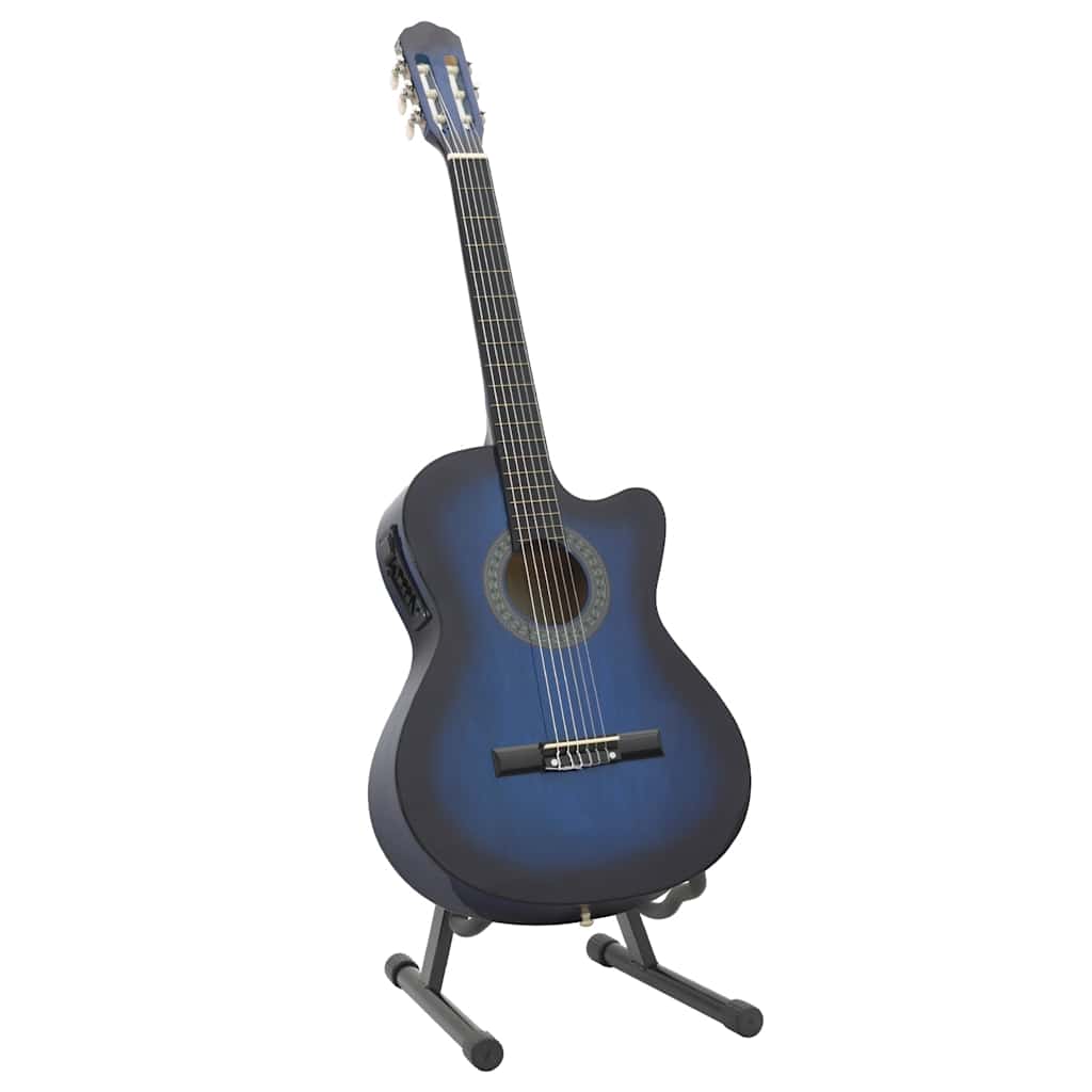 12 Piece Western Guitar Set with Equalizer and 6 Strings Blue