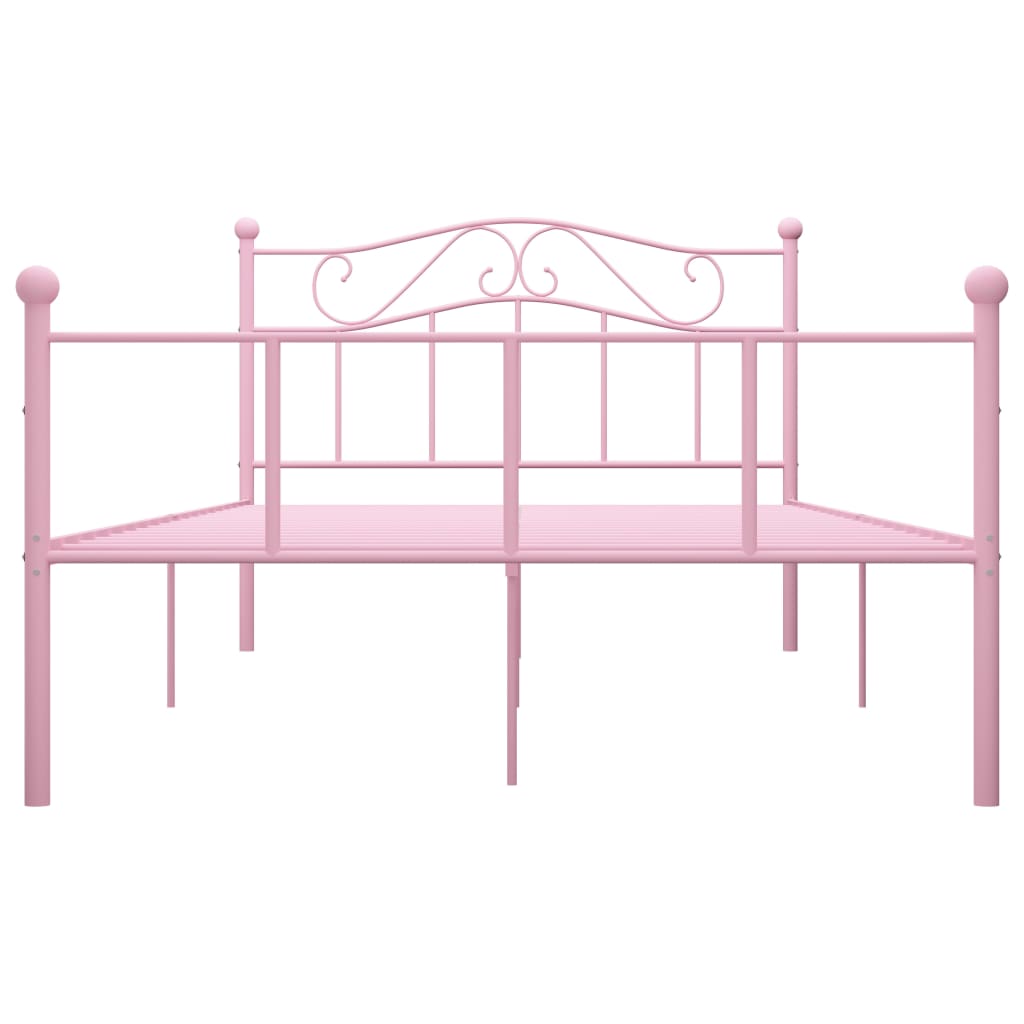 284539 vidaXL Bed Frame without Mattress Pink Metal 120x200 cm
