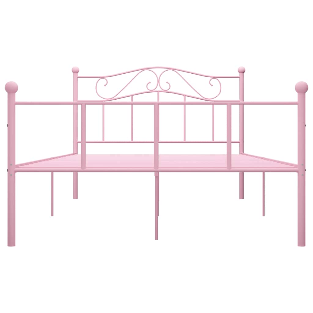 284540 vidaXL Bed Frame without Mattress Pink Metal 140x200 cm