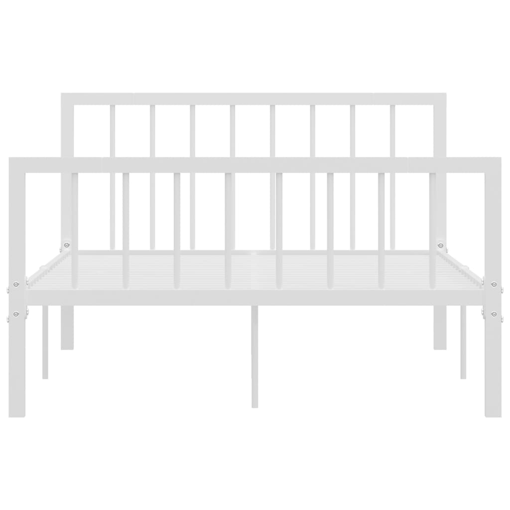 284564 vidaXL Bed Frame without Mattress White Metal 120x200 cm