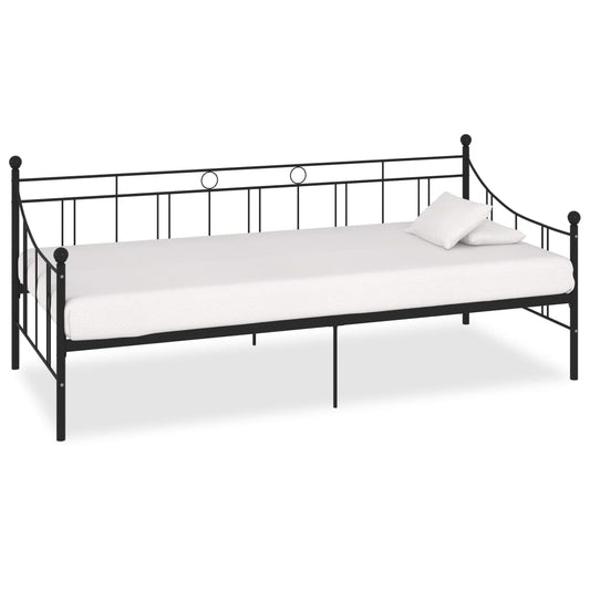 284669 vidaXL DayBed Frame without Mattress Black Metal 90x200 cm