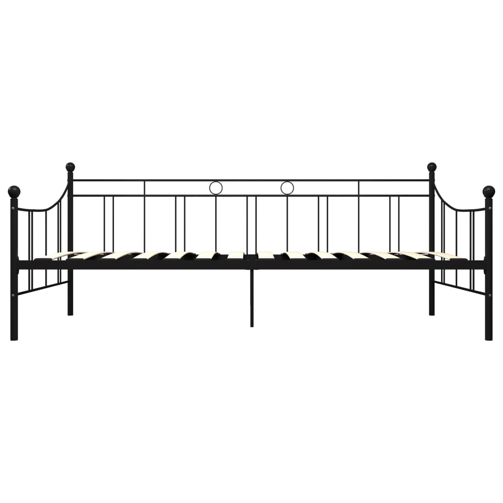 284669 vidaXL DayBed Frame without Mattress Black Metal 90x200 cm