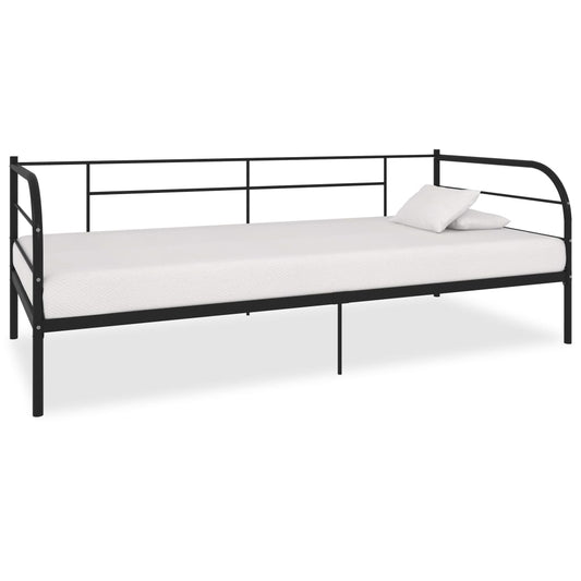 284673 vidaXL DayBed Frame without Mattress Black Metal 90x200 cm