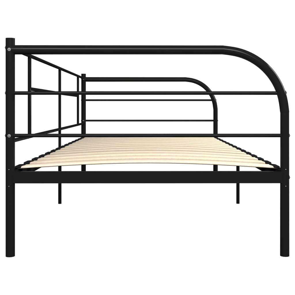 284673 vidaXL DayBed Frame without Mattress Black Metal 90x200 cm