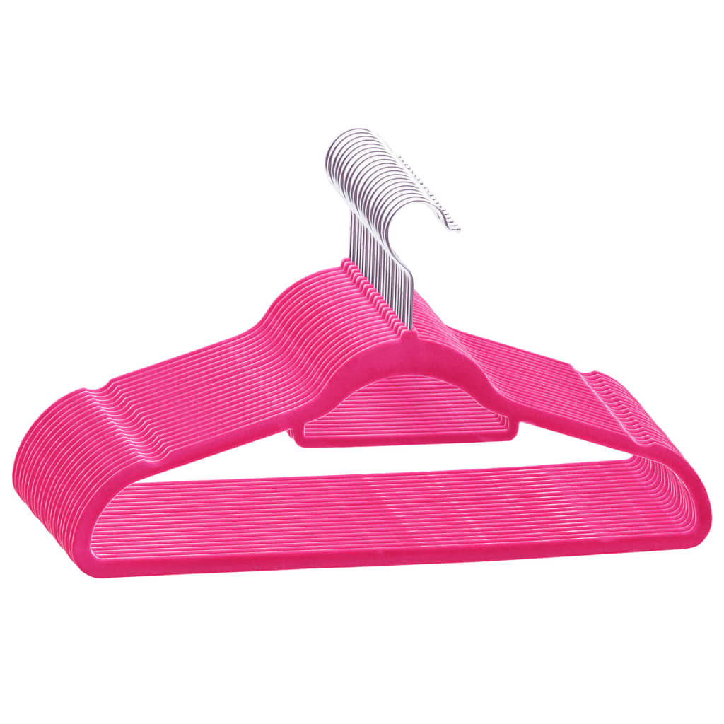20 pcs Clothes Hanger Set Anti-slip Pink Velvet
