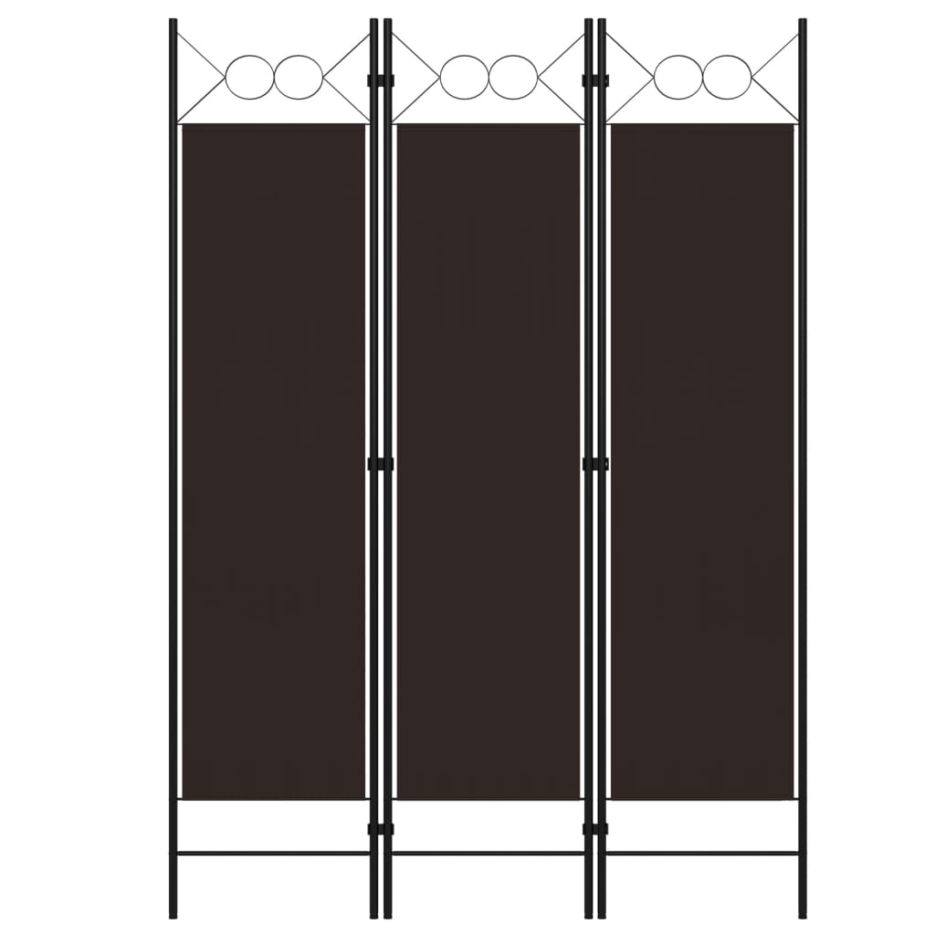 3-Panel Room Divider Brown 120x180 cm