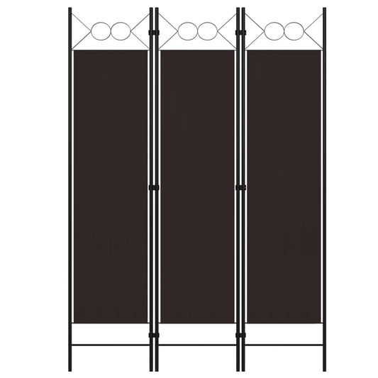 3-Panel Room Divider Brown 120x180 cm