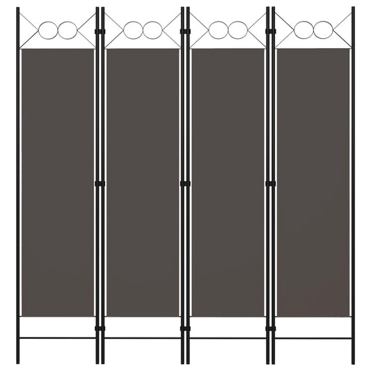 4-Panel Room Divider Anthracite 160x180 cm