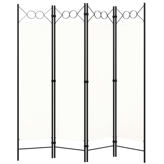 4-Panel Room Divider White 160x180 cm