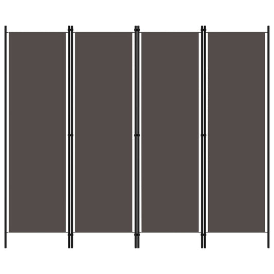 4-Panel Room Divider Anthracite 200x180 cm