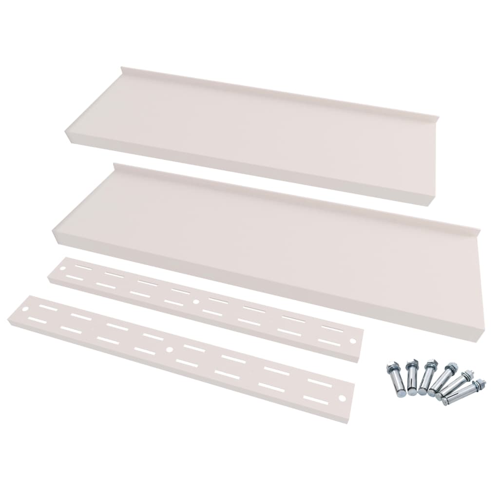 2-Tier Floating Wall Shelves 2 pcs Stainless Steel 200x30 cm