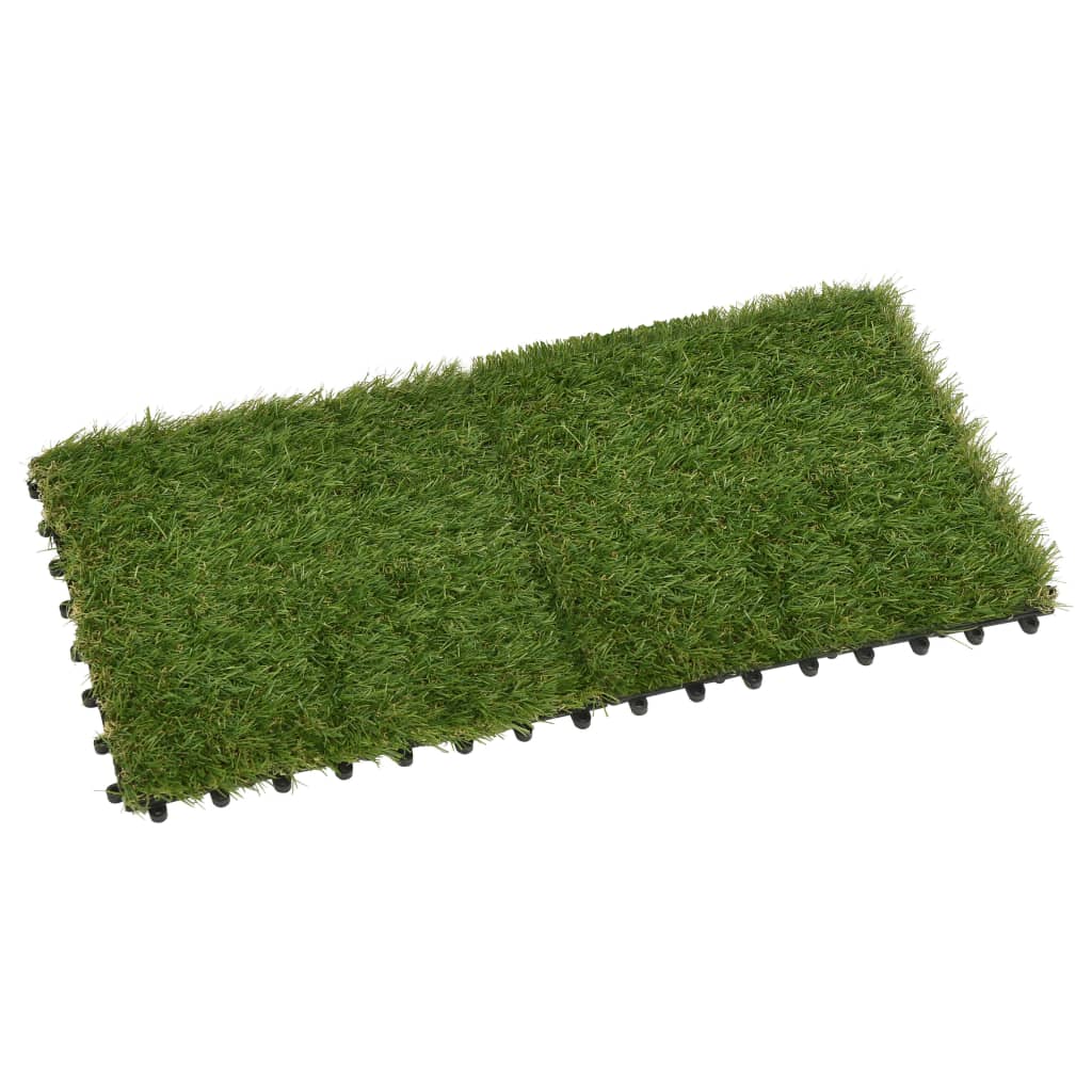 Artificial Grass Tiles 22 pcs Green 30x30 cm