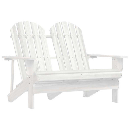 2-Seater Garden Adirondack Chair Solid Fir Wood White