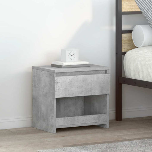 Bedside Cabinet Concrete Grey 40x30x39 cm Engineered Wood