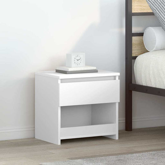 Bedside Cabinet High Gloss White 40x30x39 cm Engineered Wood