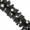 Christmas Garland with LED Lights 20 m Black