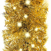 Christmas Garland with LED Lights 10 m Gold