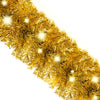 Christmas Garland with LED Lights 10 m Gold