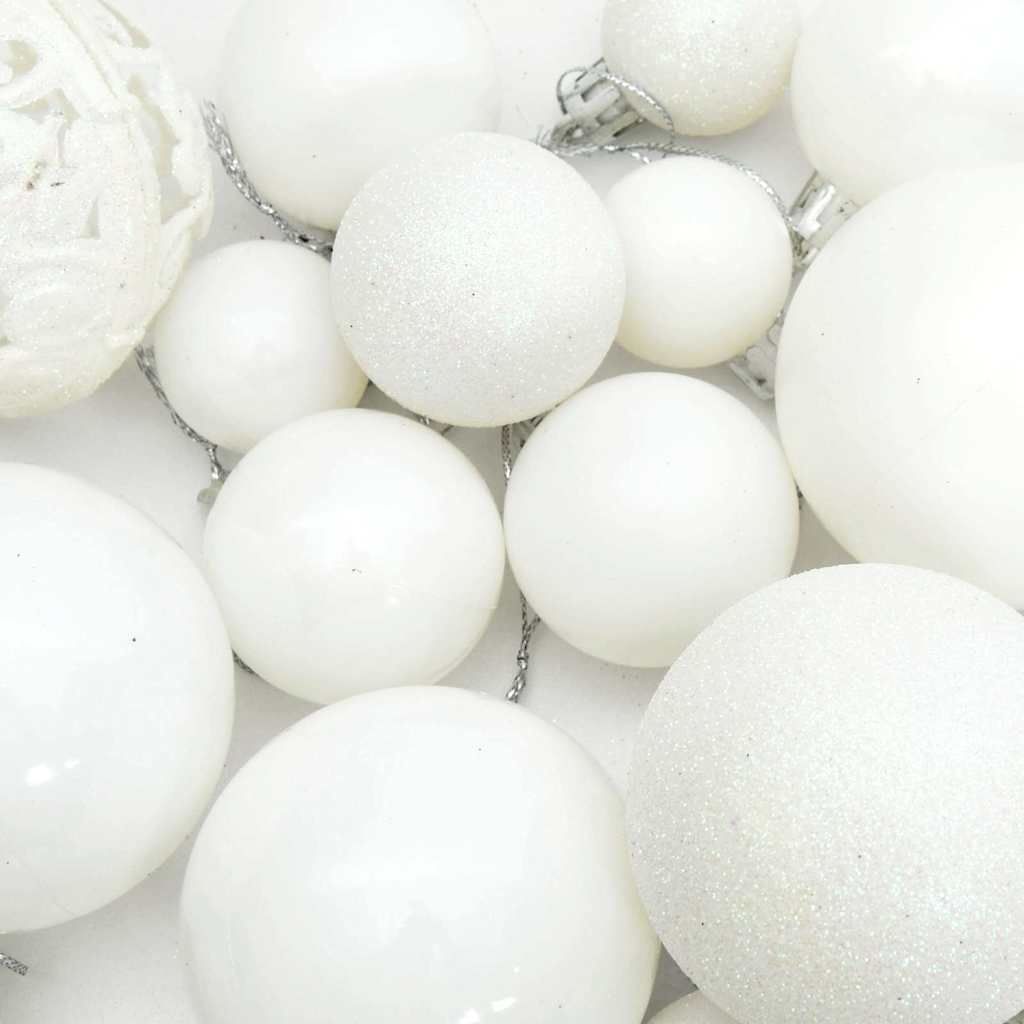 100 Piece Christmas Ball Set White