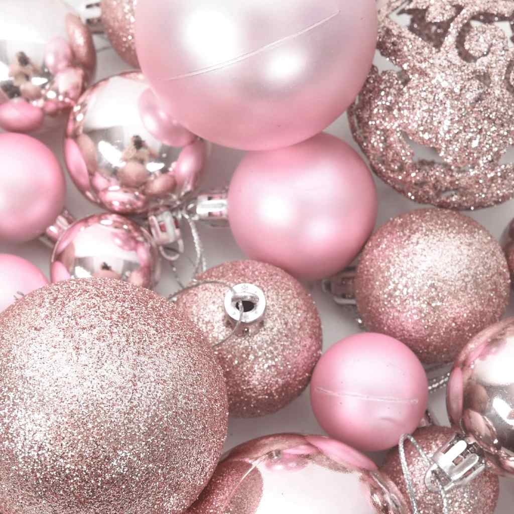 100 Piece Christmas Ball Set Pink