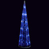 Acrylic Decorative Pyramid LED Light Cone Blue 60 cm