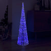 Acrylic Decorative Pyramid LED Light Cone Blue 120 cm