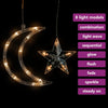 Star and Moon Fairy Lights Remote Control 138 LED Warm White