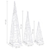 Acrylic Decorative LED Light Cone Set Blue 30/45/60cm