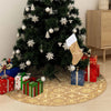 Luxury Christmas Tree Skirt with Sock Yellow 150 cm Fabric