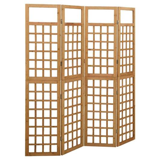 4-Panel Room Divider/Trellis Solid Fir Wood 161x180 cm