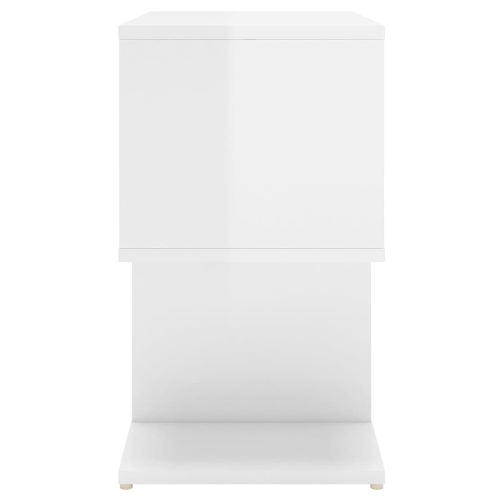 Bedside Cabinet High Gloss White 50x30x51.5 cm Engineered Wood