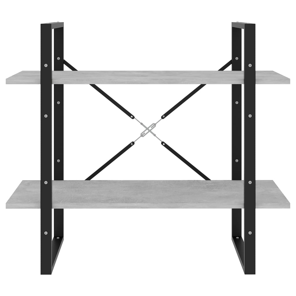 2-Tier Book Cabinet Concrete Grey 80x30x70 cm Engineered Wood