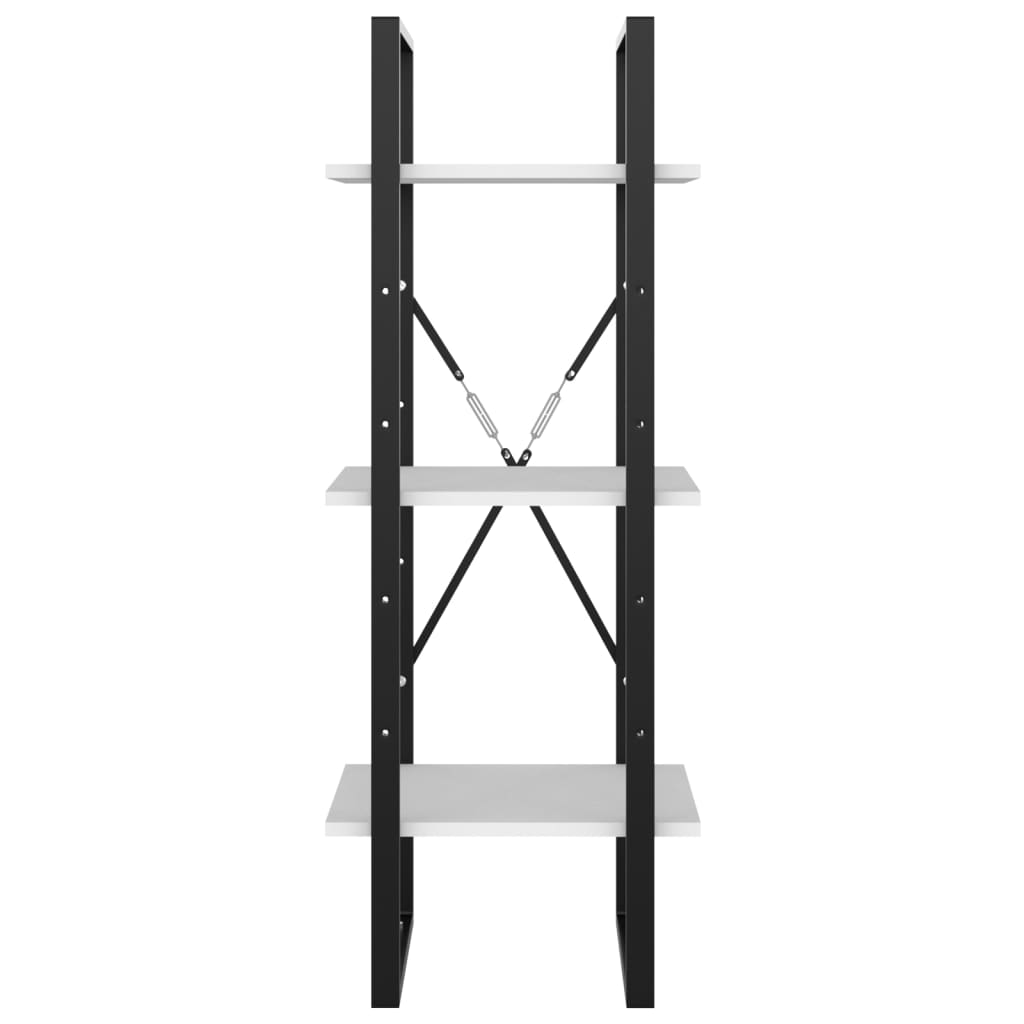 3-Tier Book Cabinet White 40x30x105 cm Engineered Wood