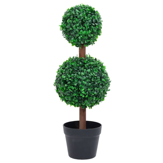 Artificial Boxwood Plant with Pot Ball Shaped Green 60 cm