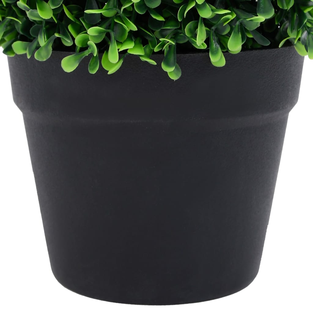 Artificial Boxwood Plants 2 pcs with Pots Ball Shaped Green 32 cm
