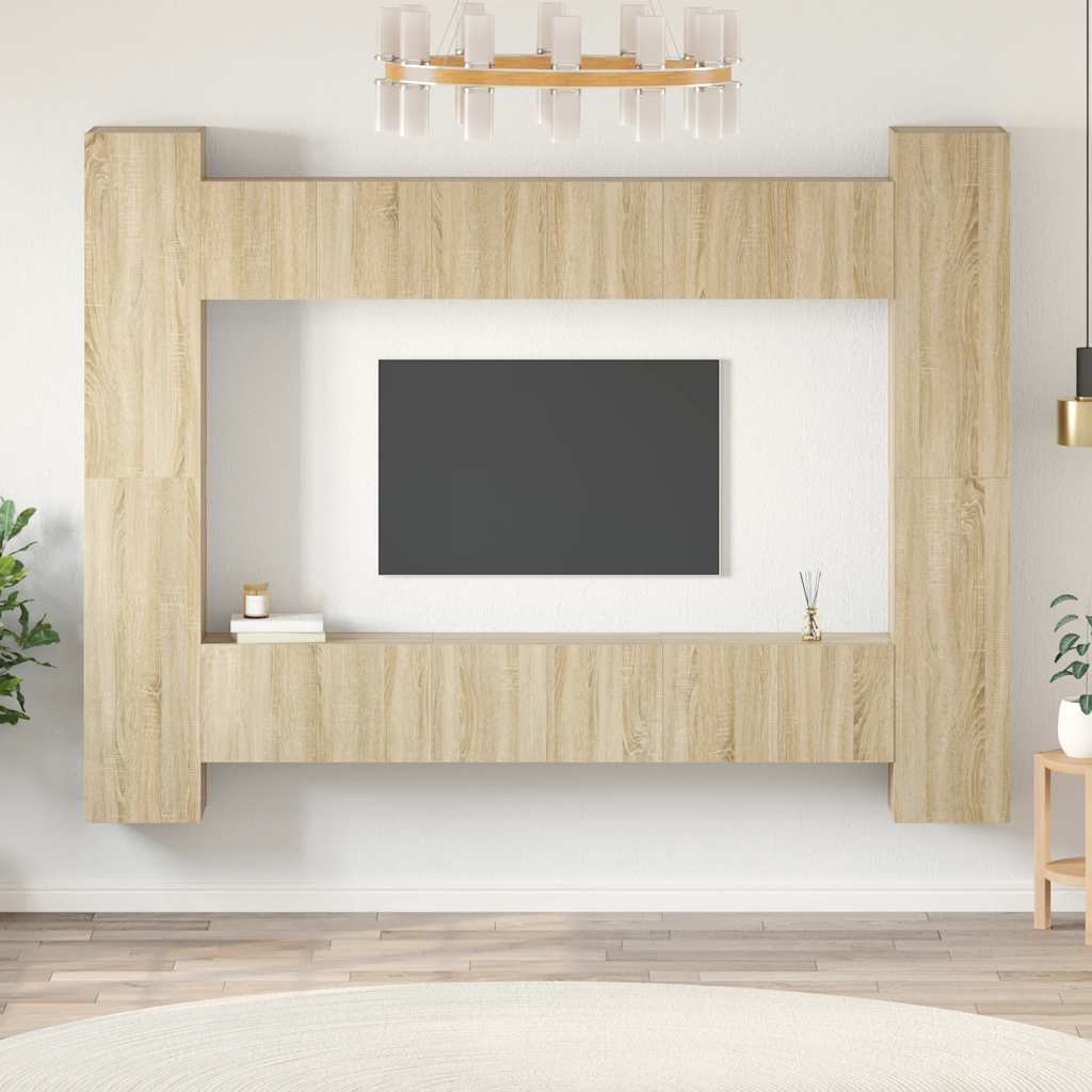 10 Piece TV Cabinet Set Sonoma Oak Engineered Wood