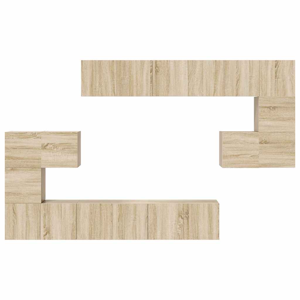 10 Piece TV Cabinet Set Sonoma Oak Engineered Wood