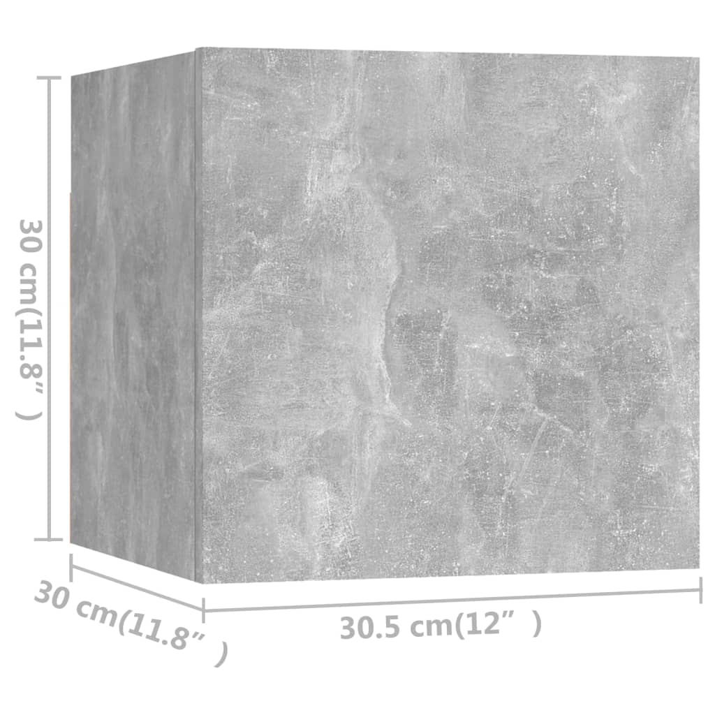 10 Piece TV Cabinet Set Concrete Grey Engineered Wood