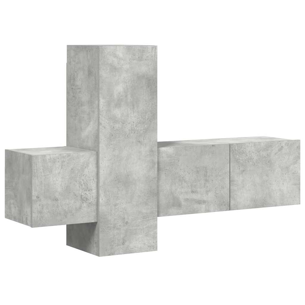 3 Piece TV Cabinet Set Concrete Grey Engineered Wood