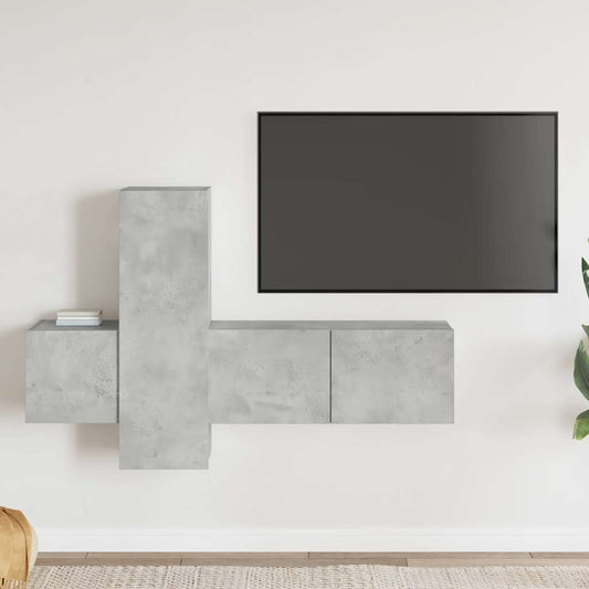3 Piece TV Cabinet Set Concrete Grey Engineered Wood