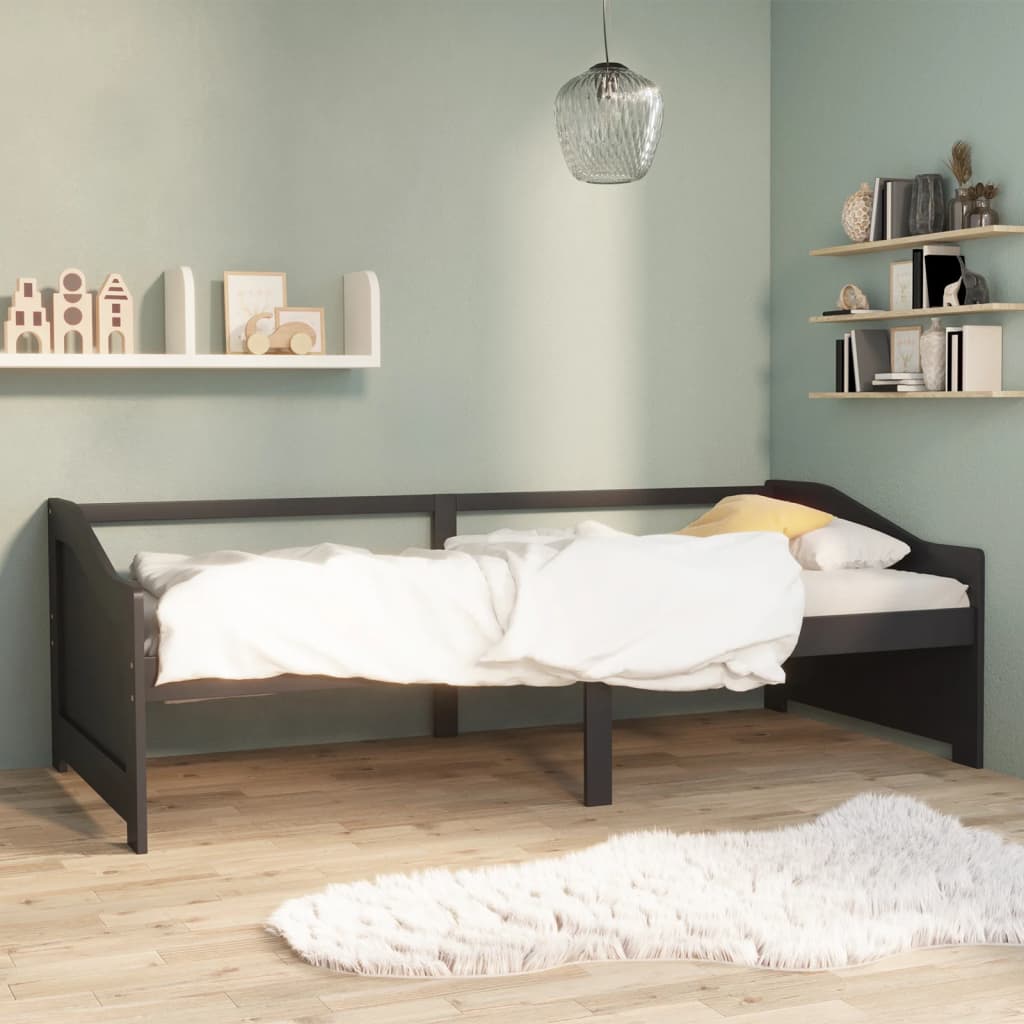 3-Seater Day Bed without Mattress Dark Grey 90x200cm