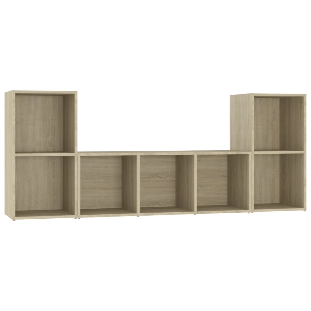 3 Piece TV Cabinet Set Sonoma Oak Engineered Wood
