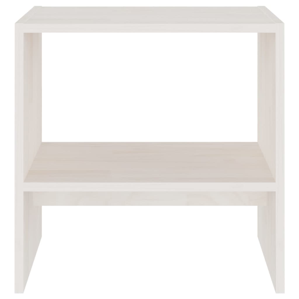 Bedside Cabinet White 40x30.5x40 cm Solid Pinewood