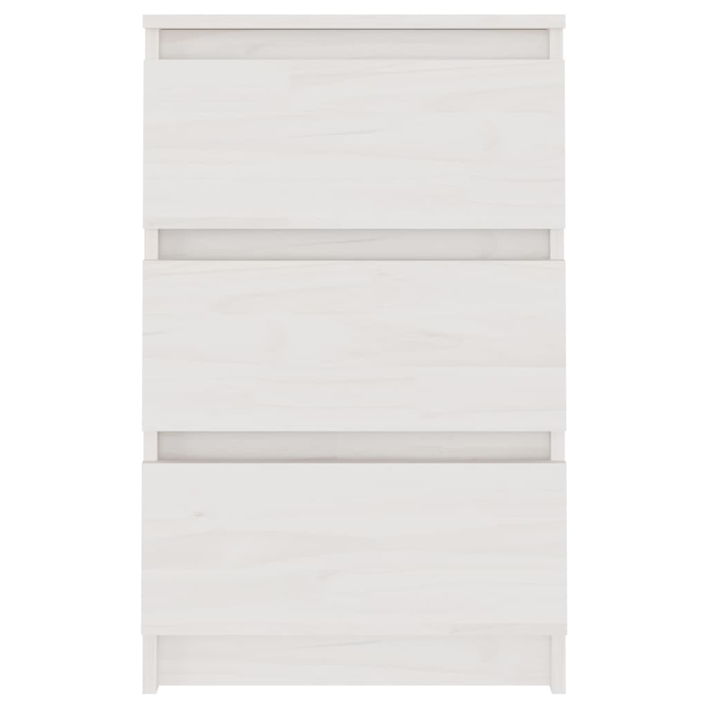 Bedside Cabinet White 40x29.5x64 cm Solid Pine Wood
