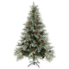 Christmas Tree with Pine Cones Green and White 150 cm PVC&PE